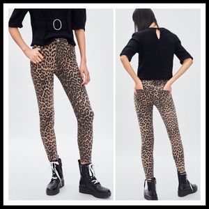 ZARA Leopard Print High-Rise Skinny Ankle Jean